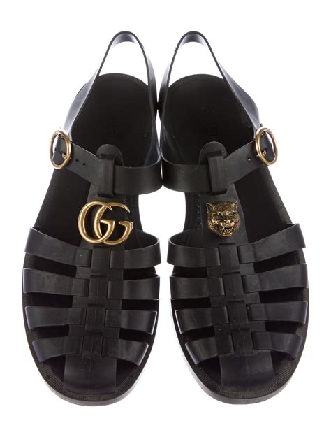 gucci black sandals womens|rubber gucci sandals.